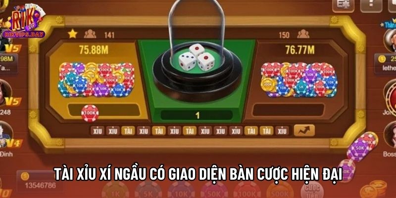 Tài xỉu xí ngầu có giao diện bàn cược hiện đại
